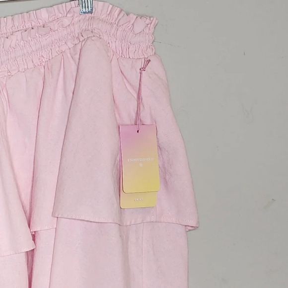 NWT Stoney Clover for Target linen blend stretch tiered mini skirt. - Picture 6 of 11